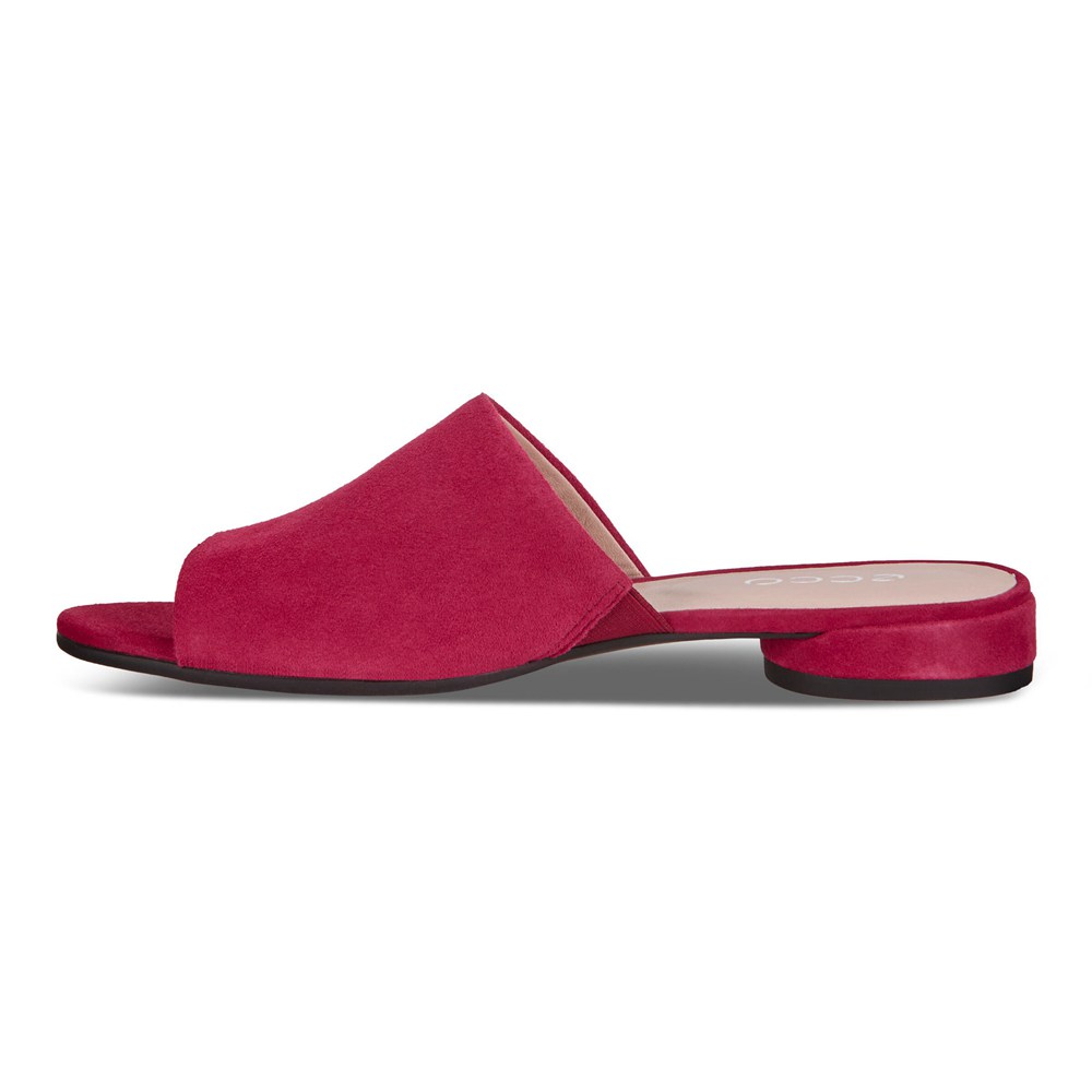 ECCO Womens Slides Red - Flat Sandals Ii - YQW-789413